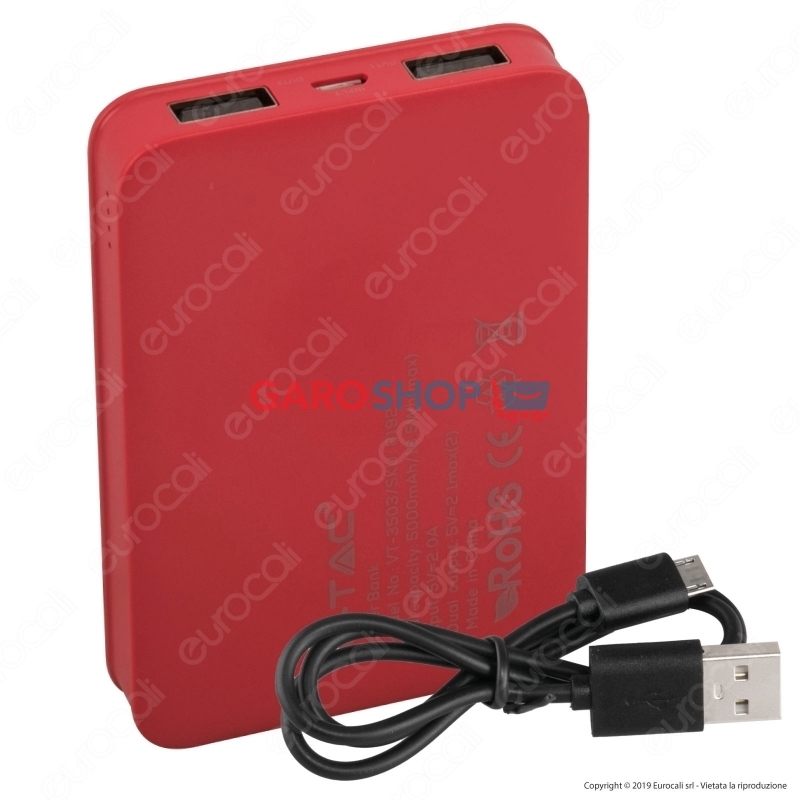 2 x Batteria Portatile Piccolo Power Bank per Giacca Sciarpa