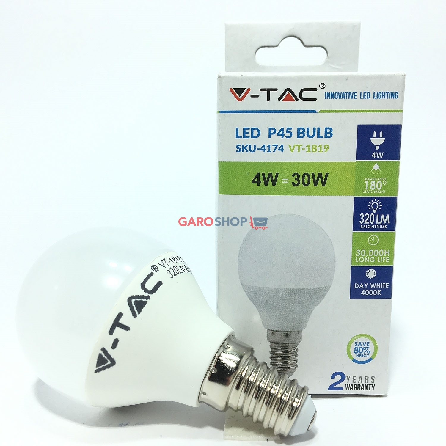 VTAC VT1819 LAMPADINA LED E14 4W MINIGLOBO P45