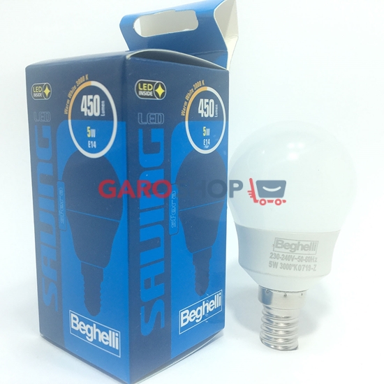 Beghelli Lampada LED Vetro Opale Oliva 5W E14 – Luce Calda 4000K, 15000 Ore Di Durata