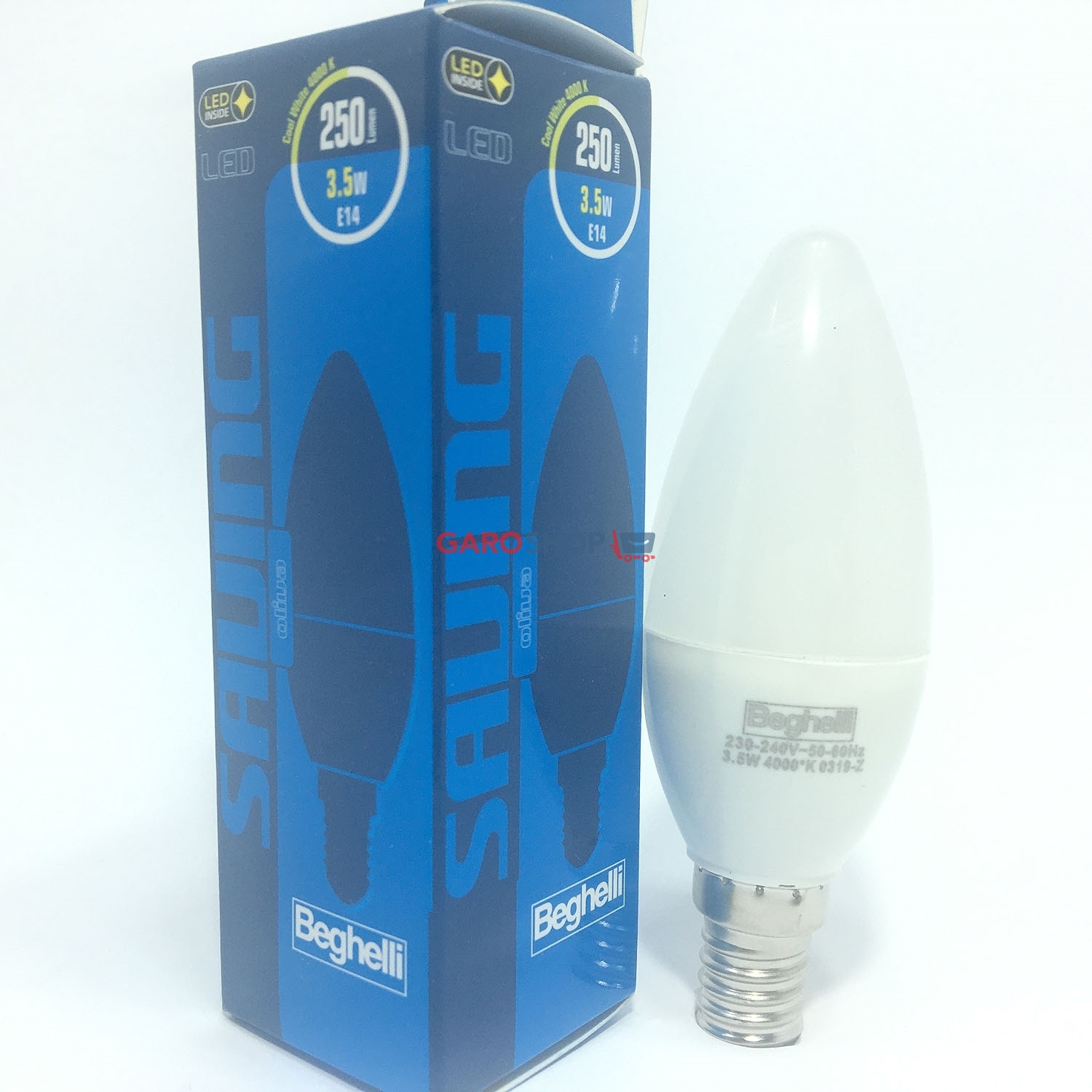 Beghelli Lampadina LED E14 TUTTOVETRO Luce Calda Sfera 5W 600lm 3000K